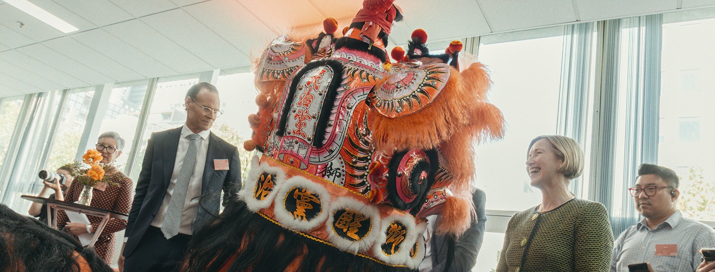 A traditional Chinese blessing at the CSU Melbourne launch event to mark a prosperous beginning