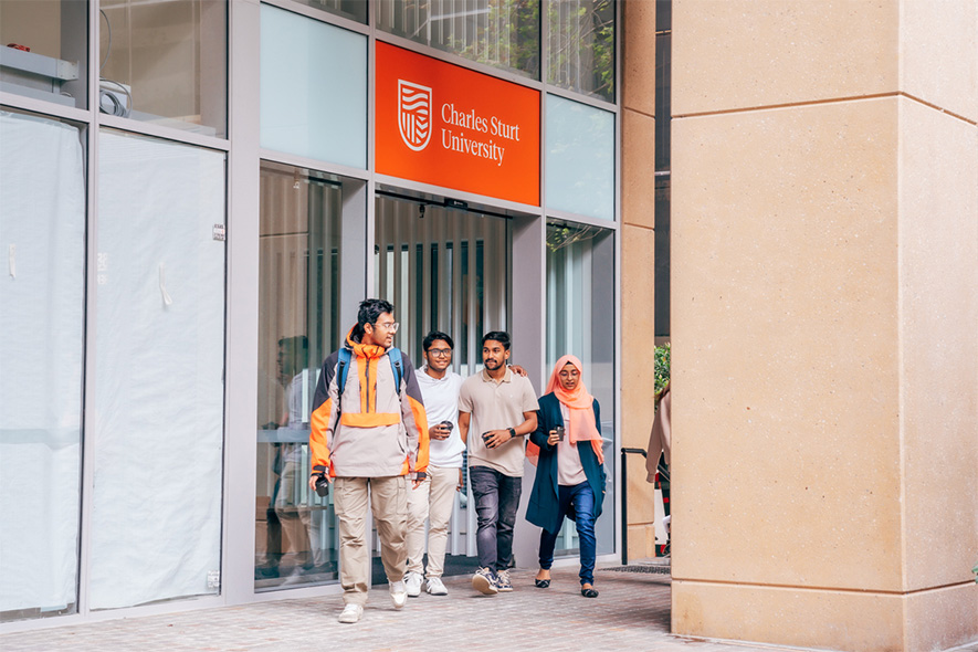 Students walking