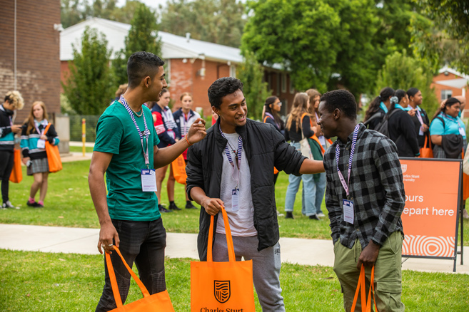 Male students with college bag