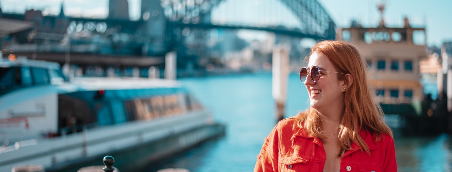 Person in sydney harbour