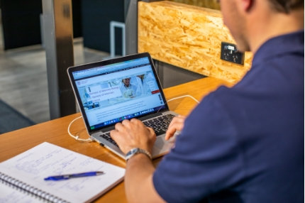 Student using computer