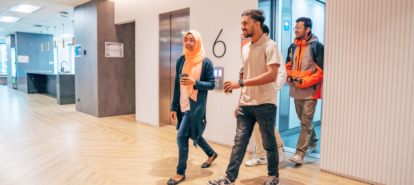 Students exiting elevator sydney campus