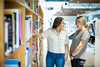 Students in library