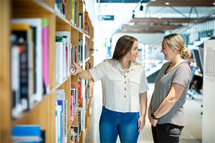 Students in library