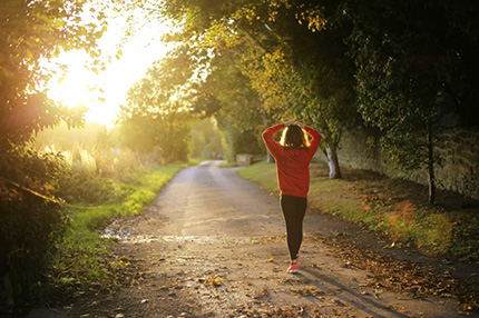 Woman walking healthy mind body